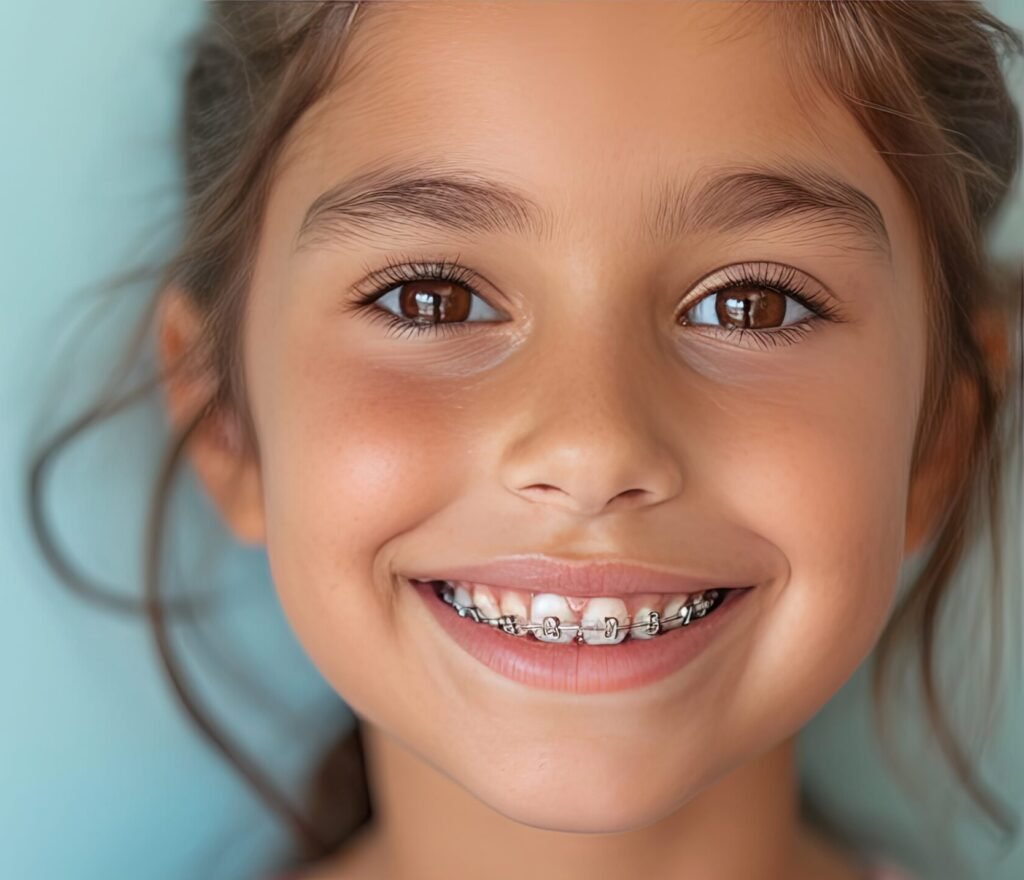 Smiling young patient: braces and aligners at Batth Dental Clinic